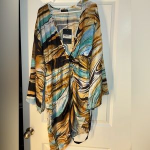 Pretty Little Thing Abstract Asymmetrical Hem Dress